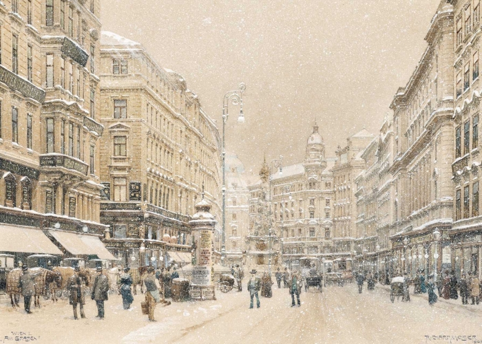 The snow scene on Graben Street
